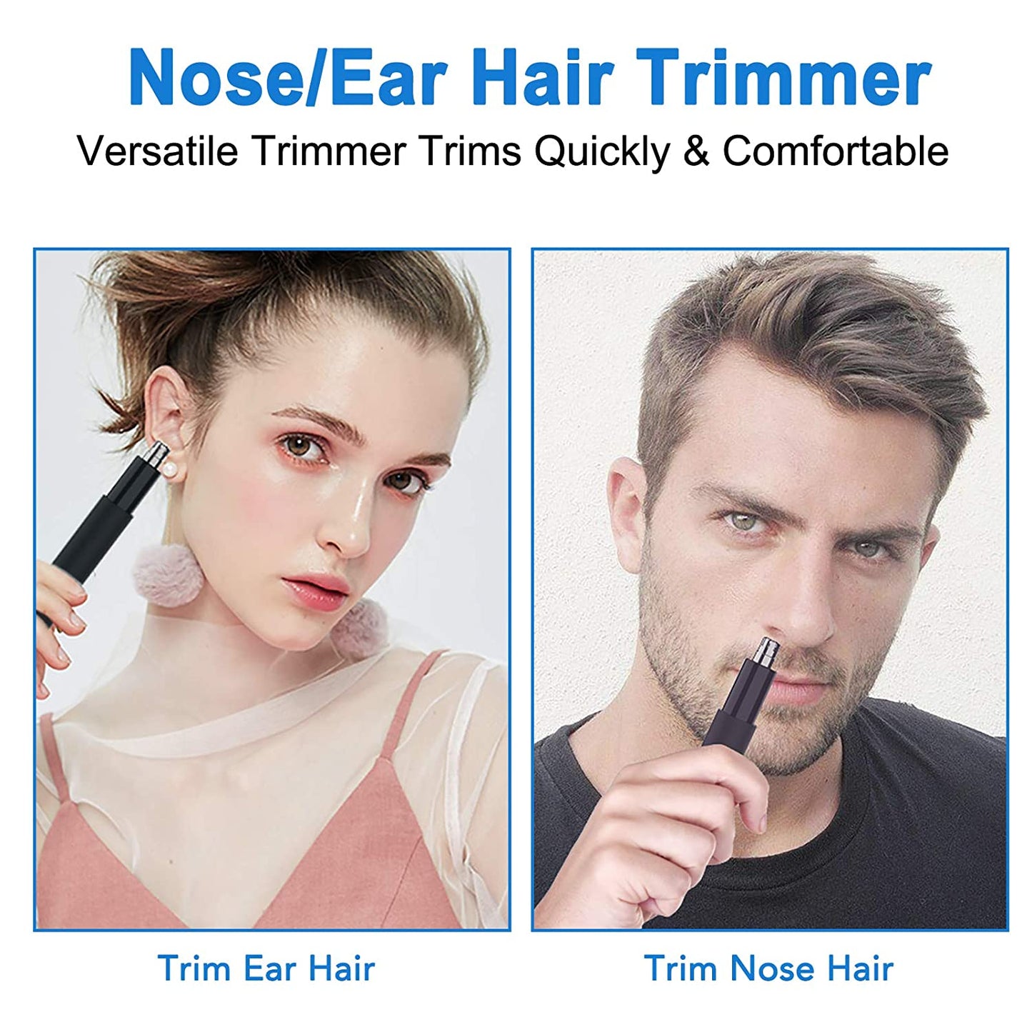Ear and Nose Hair Tmmer for Men and Women-, Professional & Painless Nose Hair Clipper / Remover with Stainless Steel Blad & IPX7 Waterproof System Amazon Banned
