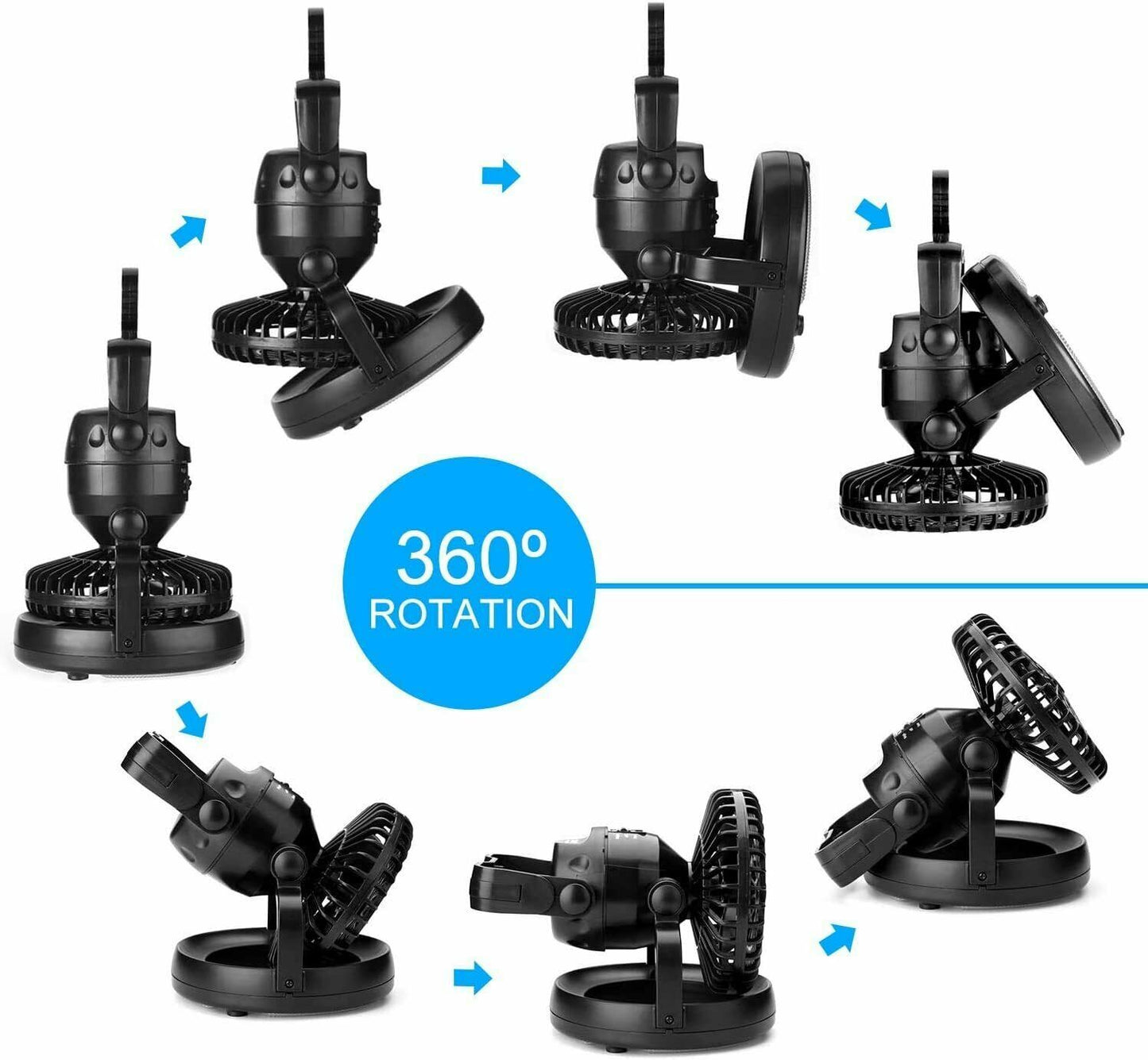 Portable Tent Light and Fan Combo