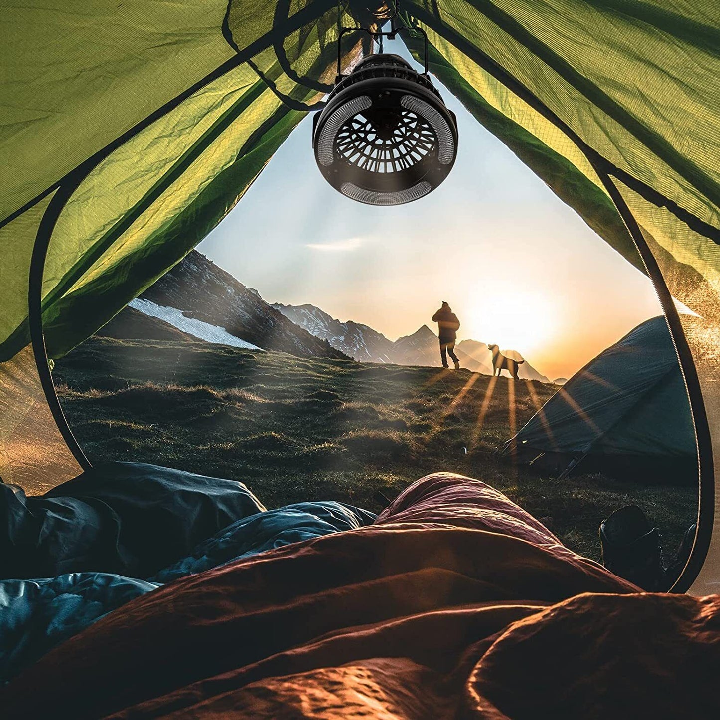 Portable Tent Light and Fan Combo