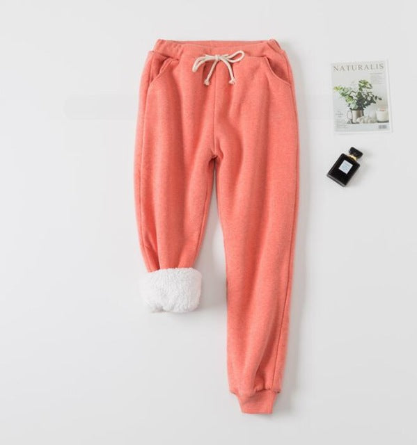 Lamb velvet padded sweatpants