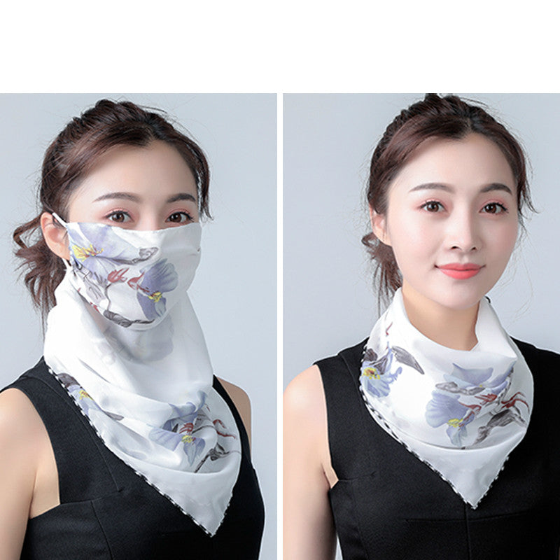 Hanging Ear Thin Face-covering Scarf Triangle Veil Scarf