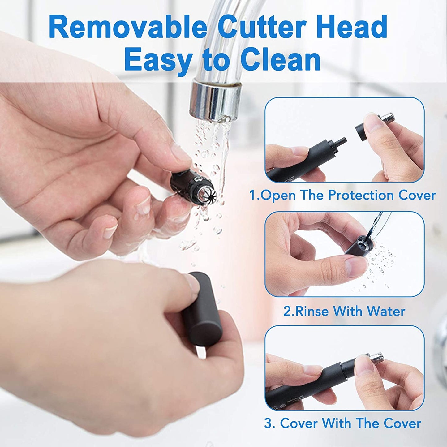 Ear and Nose Hair Tmmer for Men and Women-, Professional & Painless Nose Hair Clipper / Remover with Stainless Steel Blad & IPX7 Waterproof System Amazon Banned