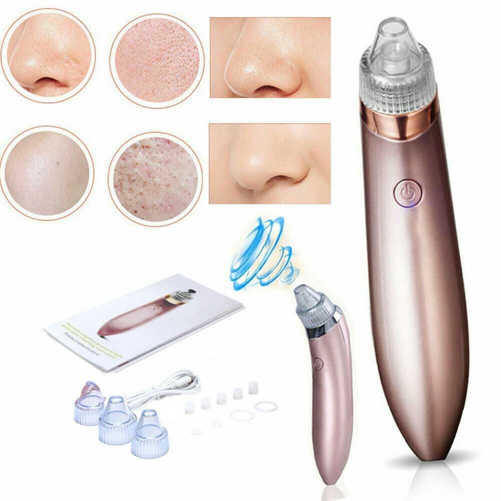 Electric Blackhead Vacuum Pore Cleaner Acne Pimple Remover Strong Suction Tool Electric Blackhead Remover Pore Vacuum Suction Diamond Dermabrasion Face Cleaner