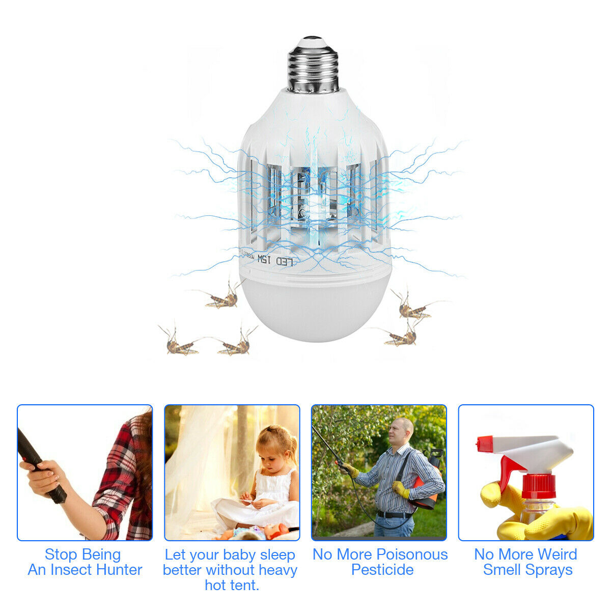 Indoor/Outdoor Mosquito Lamp Fly Trap Killer