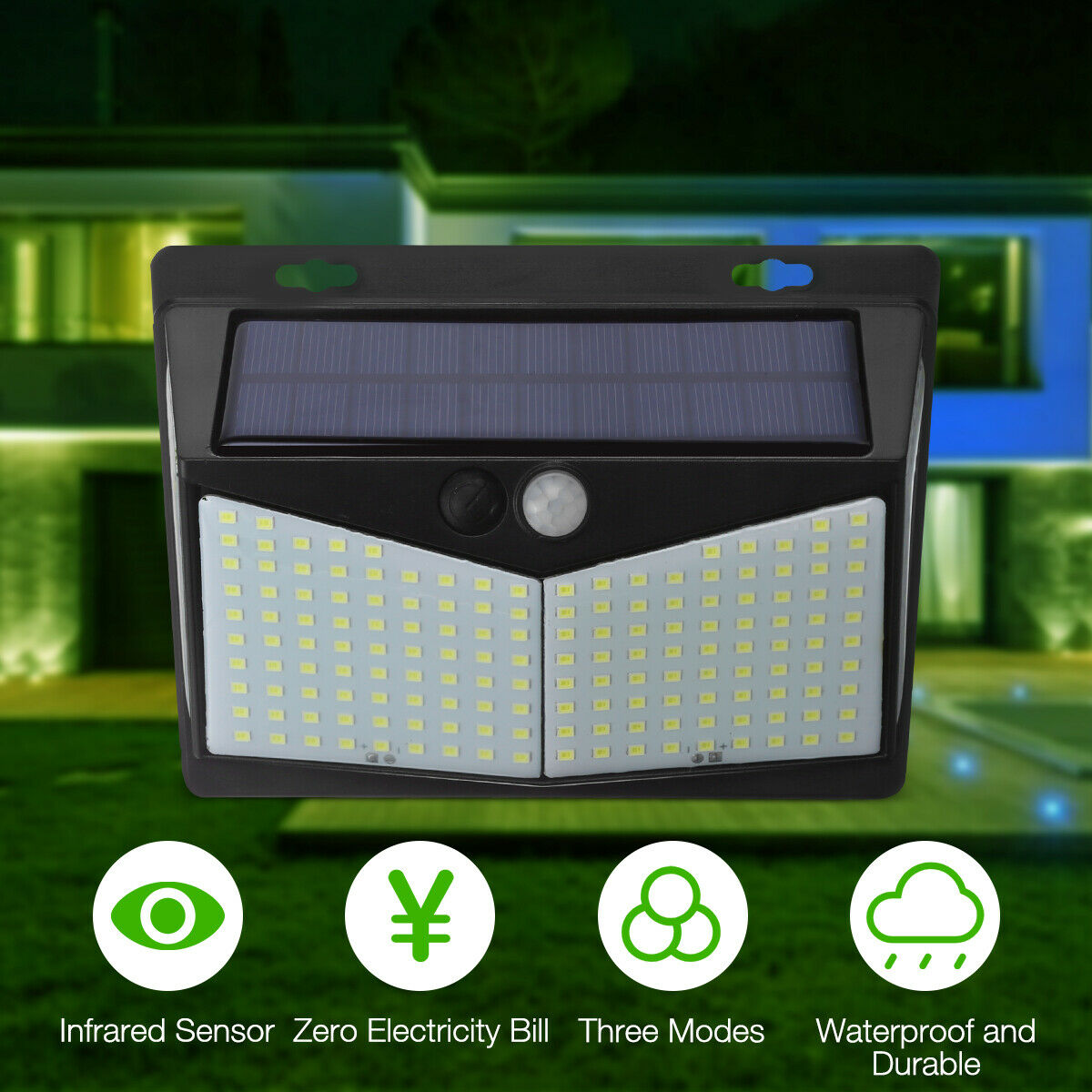 208 LED Motion Sensor Solar Power Light