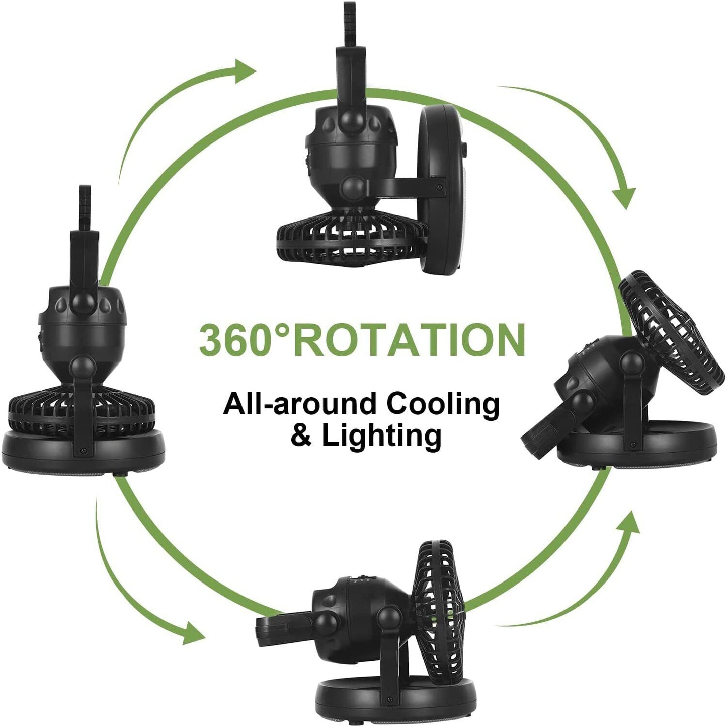 Portable Tent Light and Fan Combo