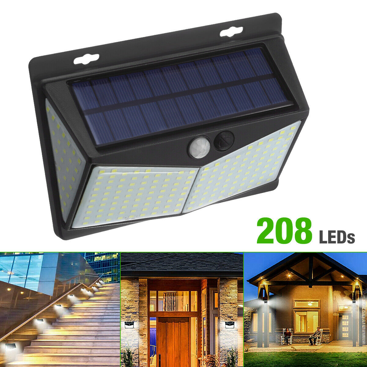 208 LED Motion Sensor Solar Power Light