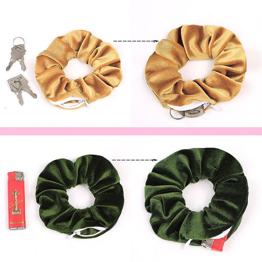 Retro Velvet Pocket Hair Scrunchies