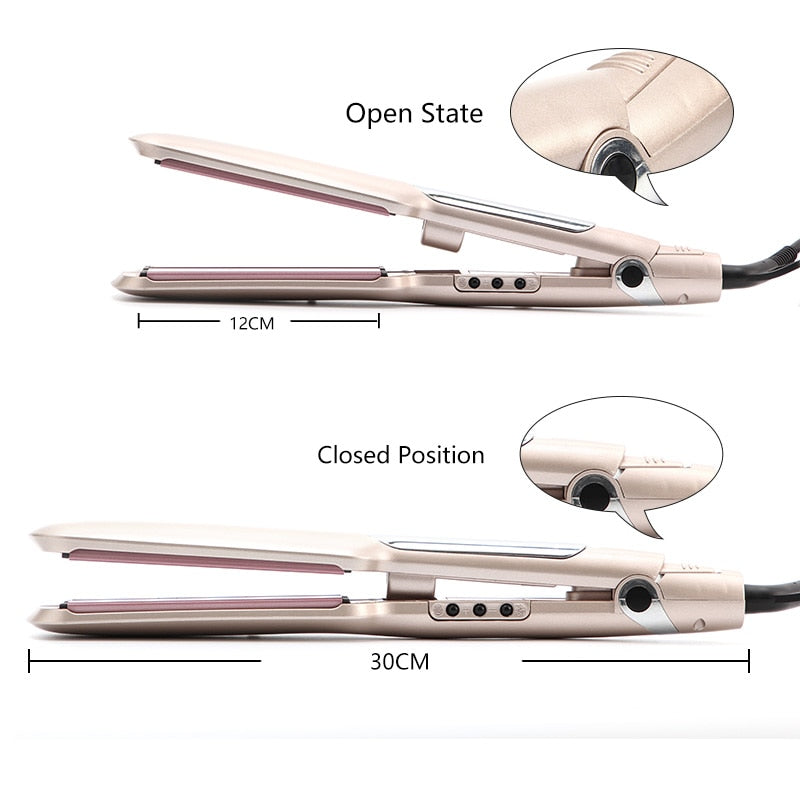 2-in-1 Infrared Steam Hair Straightener and Curling Iron