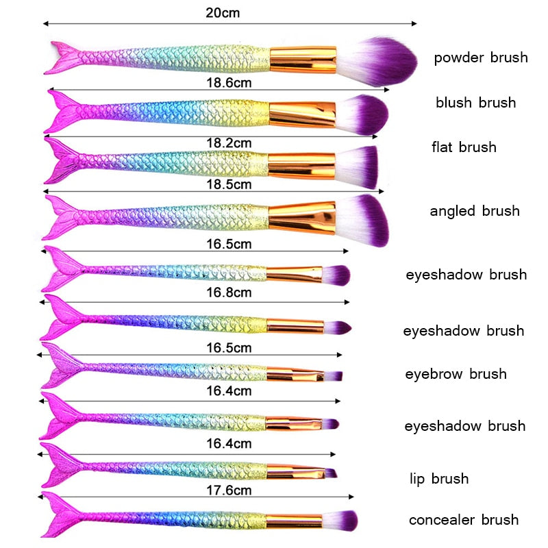 Mermaid Tail Brush Set