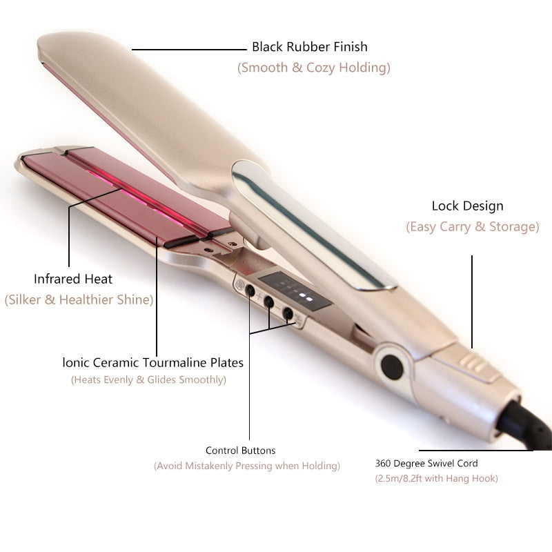 2-in-1 Infrared Steam Hair Straightener and Curling Iron