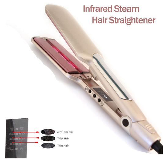 2-in-1 Infrared Steam Hair Straightener and Curling Iron