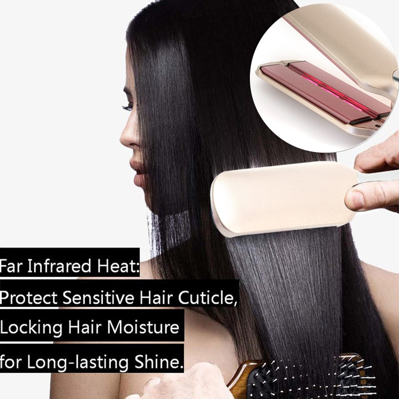 2-in-1 Infrared Steam Hair Straightener and Curling Iron