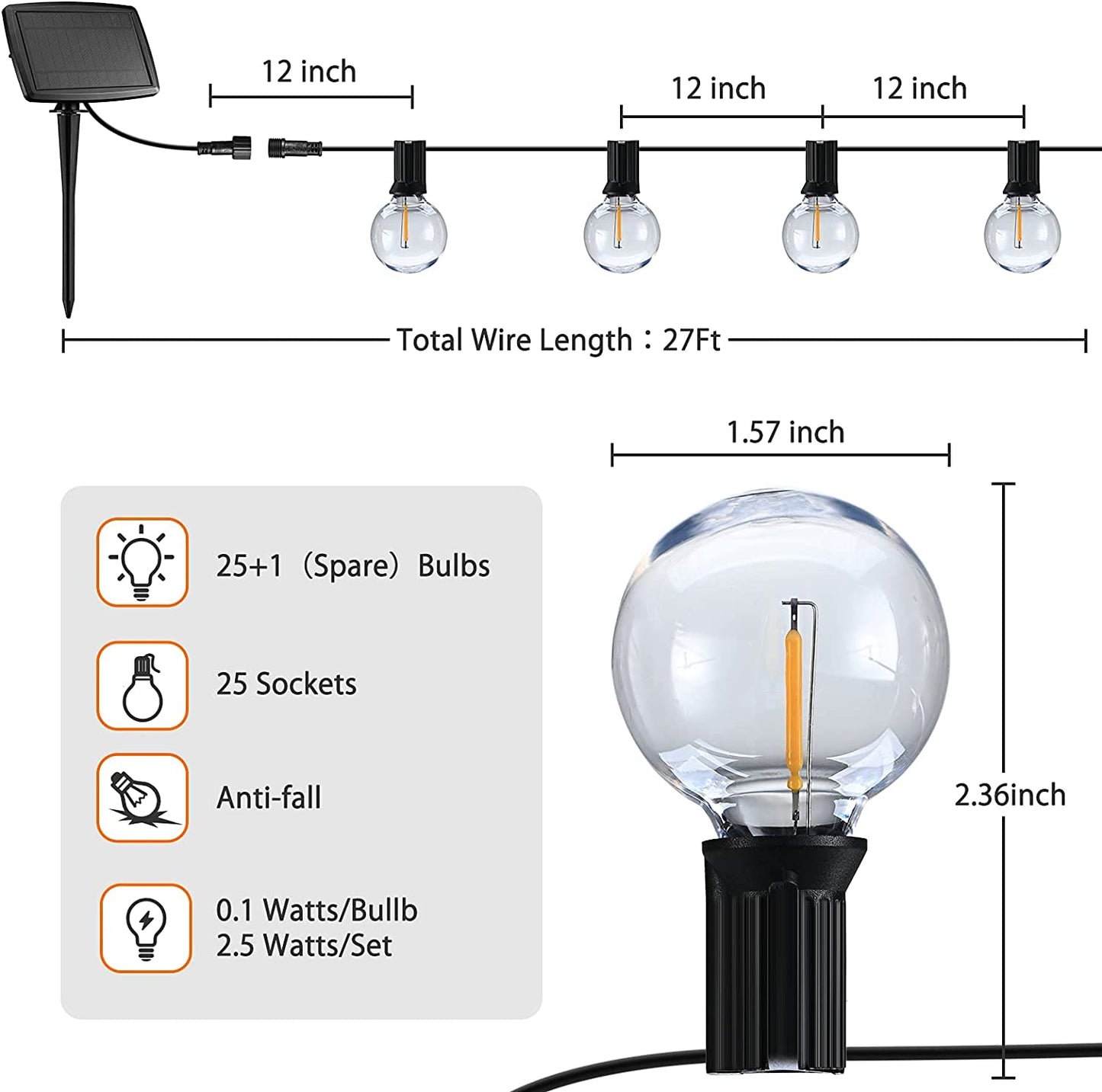 Solar Globe String Lights